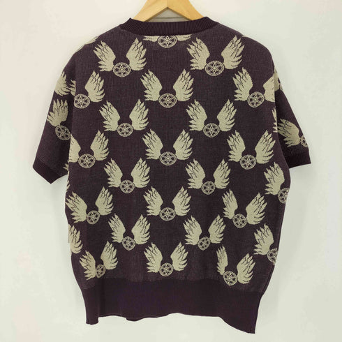 オールドクロウ OLD CROW FLYING WHEELS SUMMER SWEATER BURGUNDY サマーセーター メンズ JPN:L