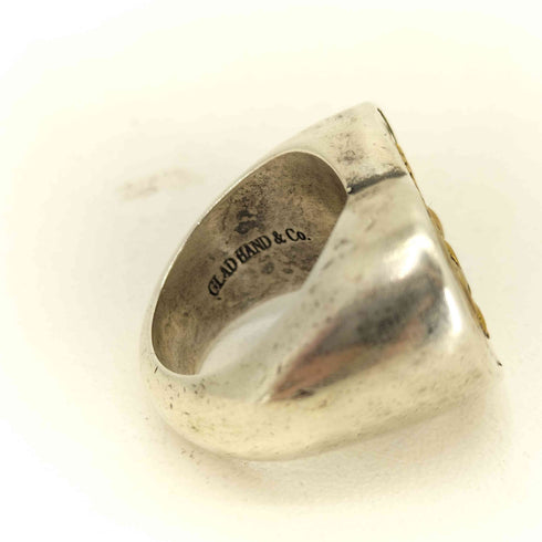 グラッドハンド GLADHAND BUTTON HEART RING STERLING刻印 ボタン ハート シグネットリング メンズ