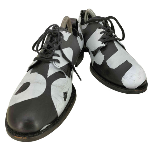 コムデギャルソンオムプリュス COMME des GARCONS HOMME PLUS 16ss Broken Tailoring ブロークン テーラリング期 総柄 プレーントゥ レザーシューズ メンズ JPN:25