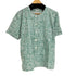 Thailan製 総柄 S/S ノーカラーシャツ レディース import:L