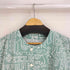 Thailan製 総柄 S/S ノーカラーシャツ レディース import:L