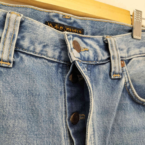 ヌーディージーンズ Nudie Jeans ボタンフライ ストレート デニム パンツ メンズ W32L32