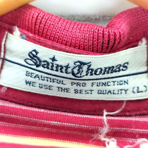 SAINT THOMAS エンブレムボーダーポロシャツ メンズ import:L