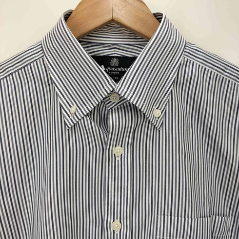 アクアスキュータム AQUASCUTUM L/S ストライプ ボタンダウンシャツ メンズ 41-78