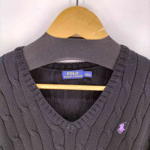 ポロラルフローレン POLO RALPH LAUREN ポニー刺繍 Vネック ニット レディース import:L