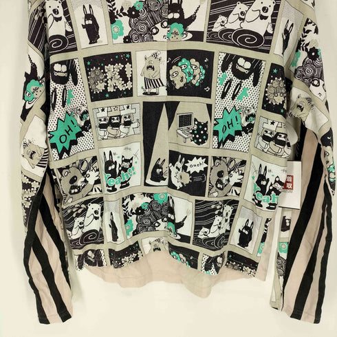 スカラー ScoLar 総柄 クルーネック L/S Tシャツ レディース JPN:M