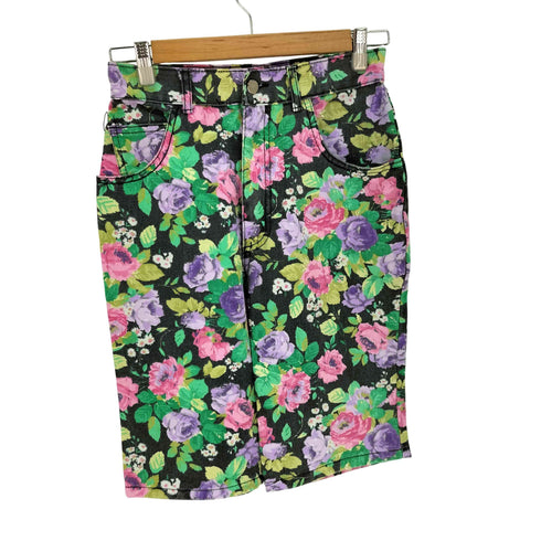 CONTEMPO USA製 花 フラワー デニム ハーフパンツ ショーツ レディース 5