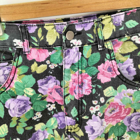 CONTEMPO USA製 花 フラワー デニム ハーフパンツ ショーツ レディース 5