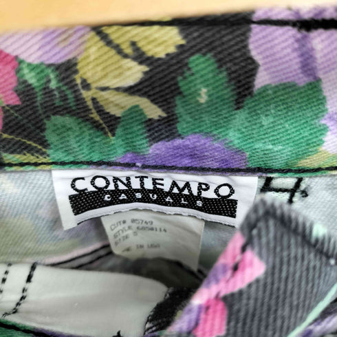 CONTEMPO USA製 花 フラワー デニム ハーフパンツ ショーツ レディース 5