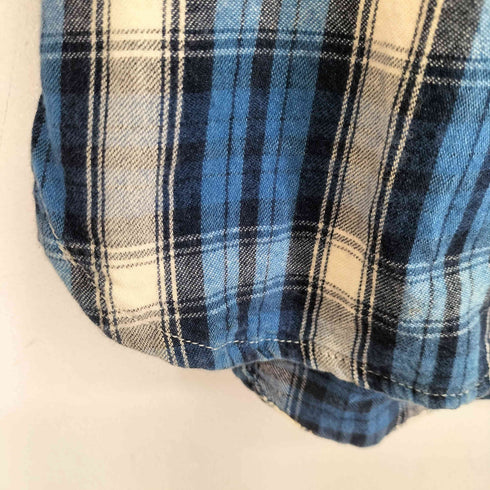 M ウォッシュド加工 インディゴ チェックシャツ メンズ JPN:S