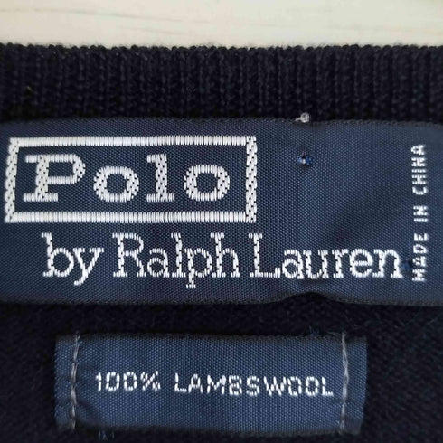 ポロバイラルフローレン Polo by RALPH LAUREN 90s~00s ポニー刺繍 ウール Vネック ニットベスト メンズ import:M