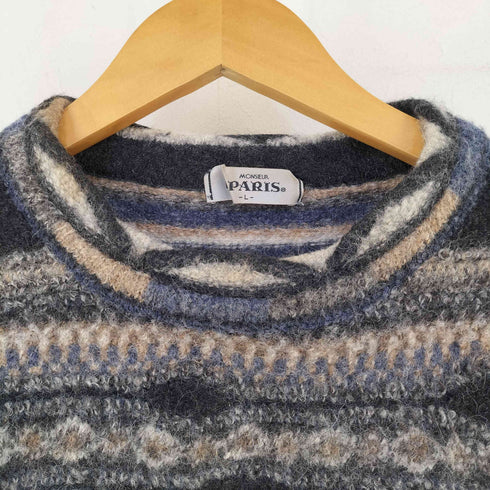 MONSIEUR PARIS ウール混 ボーダーデザインセーター レディース import:L