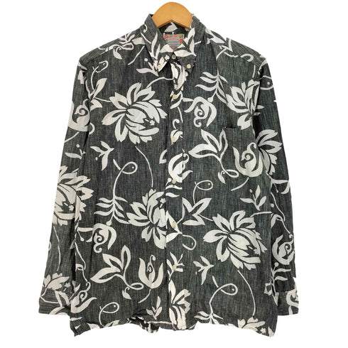 レインスプーナー Reyn Spooner 90s フラワープリント シングルポケット L/S ボタンダウンシャツ メンズ import:S
