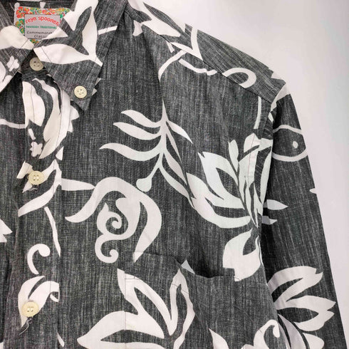 レインスプーナー Reyn Spooner 90s フラワープリント シングルポケット L/S ボタンダウンシャツ メンズ import:S