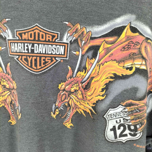 ハーレーダビッドソン HARLEY-DAVIDSON ドラゴンプリントクルーネックS/S Tシャツ コピーライト2010 メンズ JPN:L