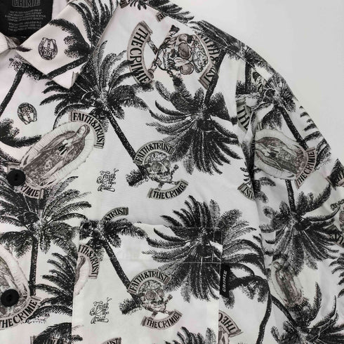 クライミー THE CRIMIE ヤシの木 ロゴ プリント コットン S/S アロハシャツ メンズ JPN:L