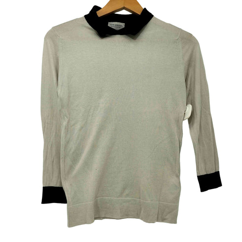 ジョンスメドレー JOHN SMEDLEY 英国製 襟付き バイカラー クレリック コットン ニット レディース import:S