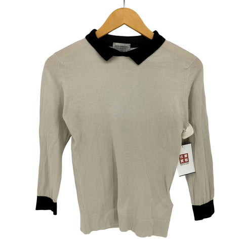 ジョンスメドレー JOHN SMEDLEY 英国製 襟付き バイカラー クレリック コットン ニット レディース import:S