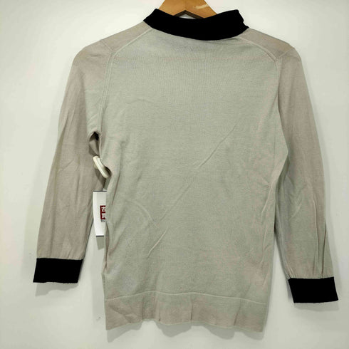 ジョンスメドレー JOHN SMEDLEY 英国製 襟付き バイカラー クレリック コットン ニット レディース import:S