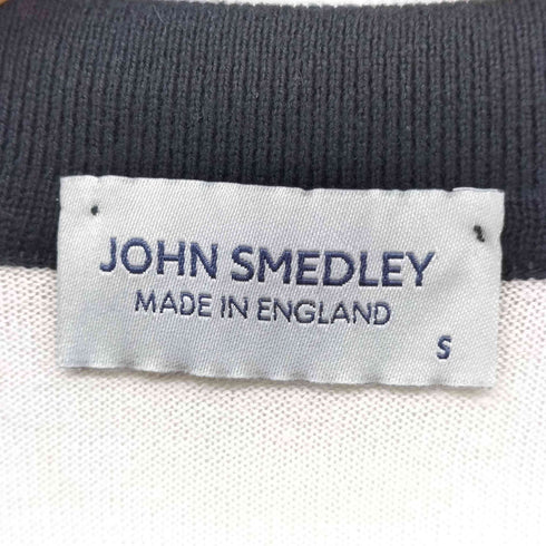 ジョンスメドレー JOHN SMEDLEY 英国製 襟付き バイカラー クレリック コットン ニット レディース import:S