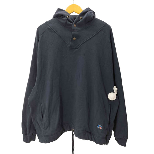 ラッセルアスレチック RUSSELL ATHLETIC BerBerjin 別注 Double Snap Button Hoodie High Cotton スウェット フーディー スナップボタン ドローコード メンズ JPN:XL