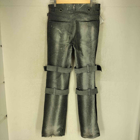 INTERNATIONAL WORLD JEANS グラフィックプリント マルチベルト デニムパンツ Y2K メンズ