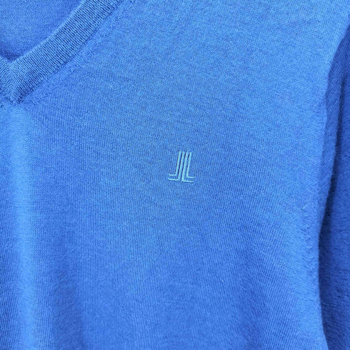 ランバンコレクション LANVIN COLLECTION Vネックロゴ刺繍ニット カシミヤ100セーター メンズ JPN:L
