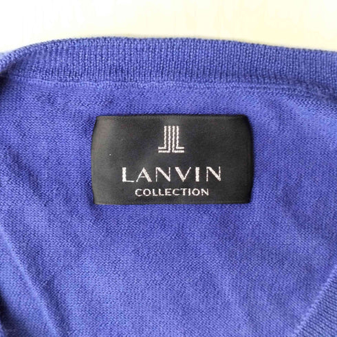 ランバンコレクション LANVIN COLLECTION Vネックロゴ刺繍ニット カシミヤ100セーター メンズ JPN:L