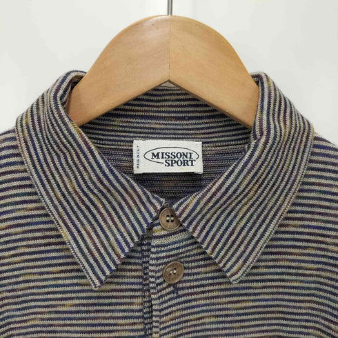 ミッソーニスポーツ MISSONI SPORTS 配色メクラジマニットLSポロシャツ メンズ