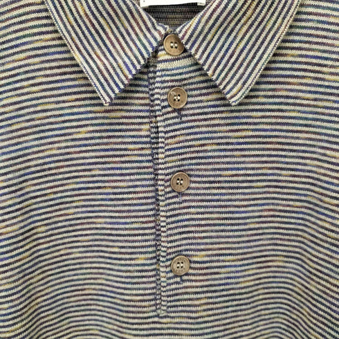 ミッソーニスポーツ MISSONI SPORTS 配色メクラジマニットLSポロシャツ メンズ