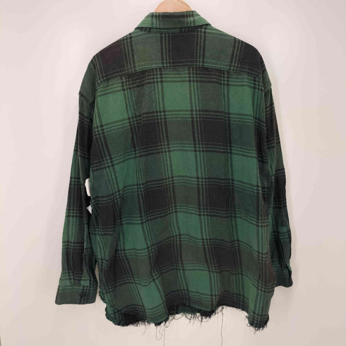 ディーゼル DIESEL 加工チェック柄カットオフオーバーサイズネルシャツ メンズ JPN:M