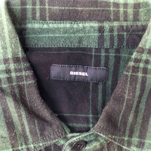 ディーゼル DIESEL 加工チェック柄カットオフオーバーサイズネルシャツ メンズ JPN:M