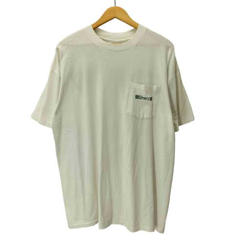 90s USA製 copyright1992 企業T ポケT 袖裾シングル バックプリント 染み込みプリント Tシャツ 半袖 カットソー メンズ import:XL