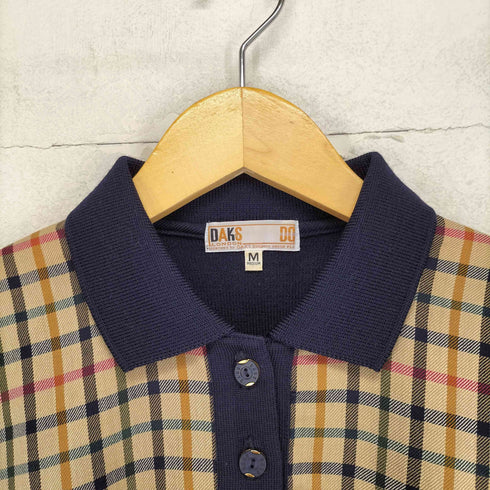 ダックス DAKS フロントチェック切替ニットポロシャツ メンズ M