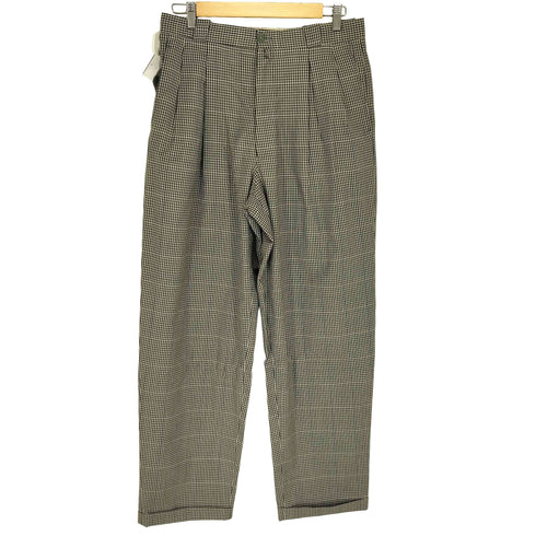 ビジョーネ BISIONE MADE IN ITALY チェック柄2タックワイドスラックス メンズ 52