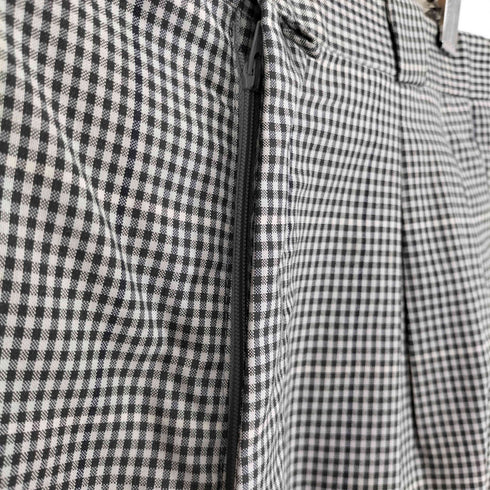 ビジョーネ BISIONE MADE IN ITALY チェック柄2タックワイドスラックス メンズ 52