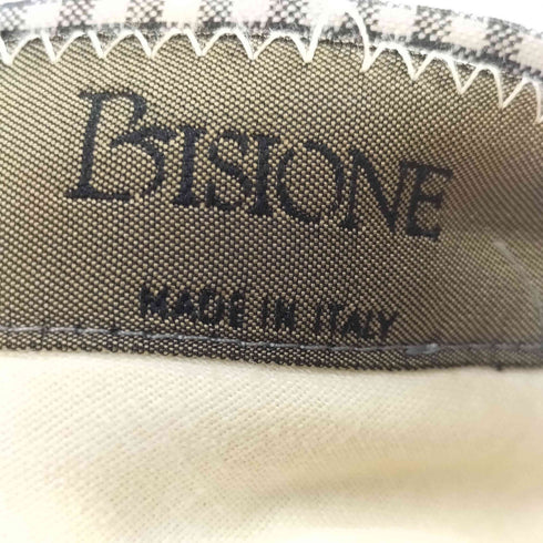 ビジョーネ BISIONE MADE IN ITALY チェック柄2タックワイドスラックス メンズ 52