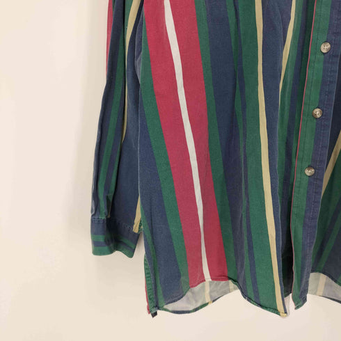 ヴァンヒューゼン VAN HEUSEN 90S マルチ ストライプ ボタンダウン L/S シャツ メンズ import:XL