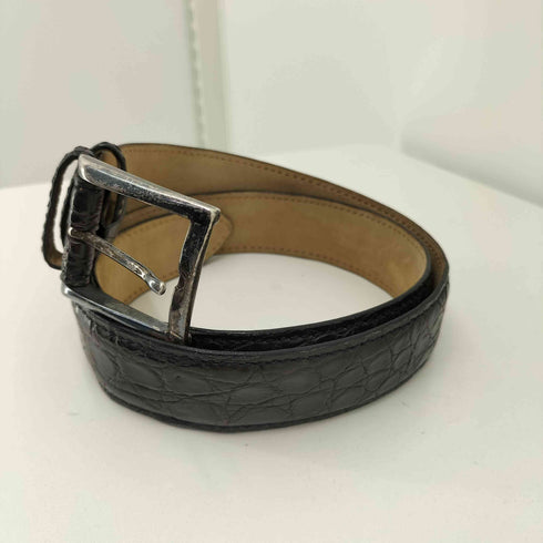 バーニーズニューヨーク BARNEYS NEWYORK イタリア製 GENUINE CROCODILE クロコダイルレザー ベルト Y2K お兄系 メンズ