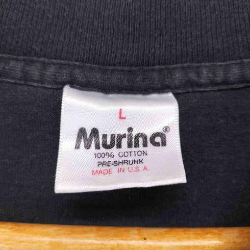 ムリナ murina USA製 袖裾シングル 両面プリントクルーネックバンドTシャツ メンズ L