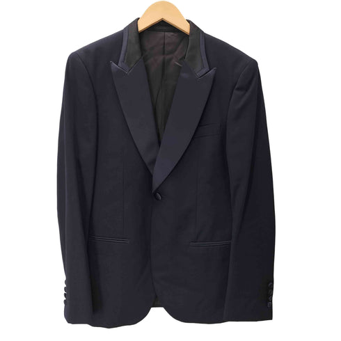 ポールスミスロンドン Paul Smith LONDON SOHO ライン 裏地ドット サテン ラペル タキシード ドレス テーラード ジャケット メンズ import:L