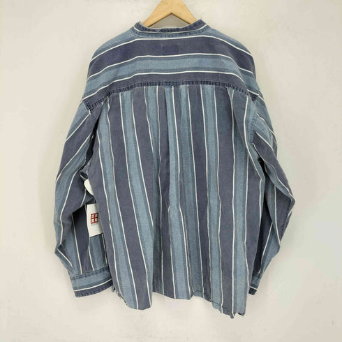 santana blue ペルー製 バンドカラーシャツ メンズ JPN:XL