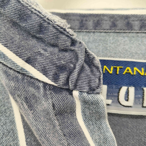 santana blue ペルー製 バンドカラーシャツ メンズ JPN:XL