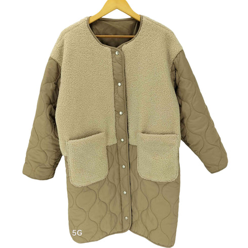 チルファー CHILLFAR ノーカラーボア ひょうたんキルトコート レディース JPN:M