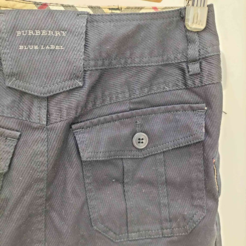 バーバリーブルーレーベル BURBERRY BLUE LABEL 裏 ノバチェック ツイル カーゴ ミニ スカート レディース JPN:36