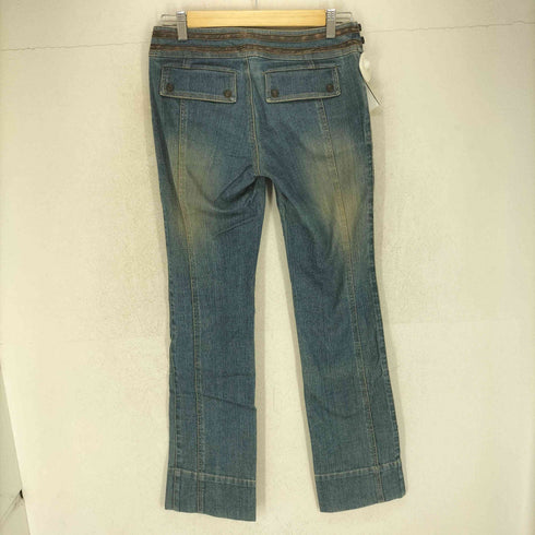 エポカウォモ Epoca uomo ウエストレザーベルト セミフレアデニムパンツ Y2K レディース 40
