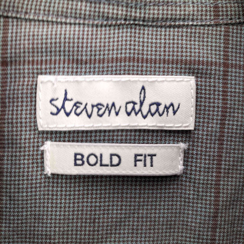 スティーブンアラン Steven Alan BOLD FIT コットンシルク チェック ボタンダウン 半袖シャツ メンズ JPN:S