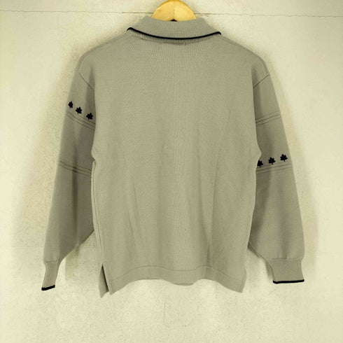 マンシングウェア GRANDSLAM MUNSINGWEAR ペイズリー 付け襟 フロントフロッキー&刺繍 クルーネックニット メンズ M