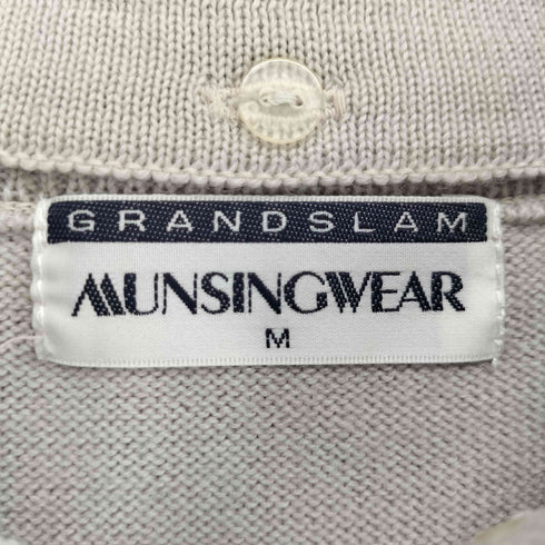マンシングウェア GRANDSLAM MUNSINGWEAR ペイズリー 付け襟 フロントフロッキー&刺繍 クルーネックニット メンズ M