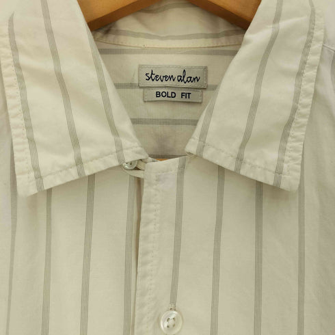 スティーブンアラン Steven Alan BUTTER OPEN COLLAR SHORT SLEEVE SHIRT-BOLD/シャツ BOLD FIT ストライプ オープンカラーシャツ メンズ JPN:M